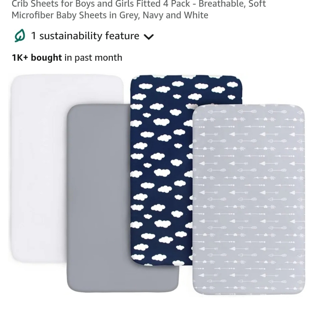Unused Set of 4 Crib Sheets
